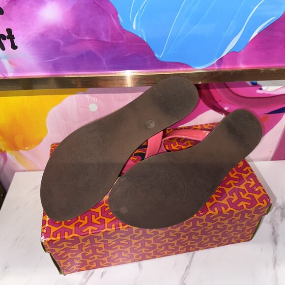 Tory Burch Cameron Patent Leather Thong Pink - Picture 2 of 2